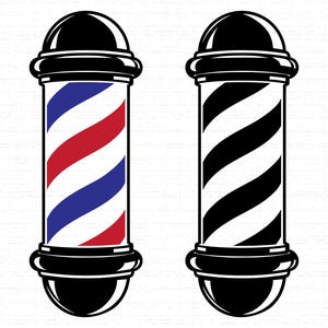 Barber Pole SVG, PNG: Barber Shop Logo, Hair Salon, Hairdresser Gift, T-Shirt Design, Cut File, Instant Download