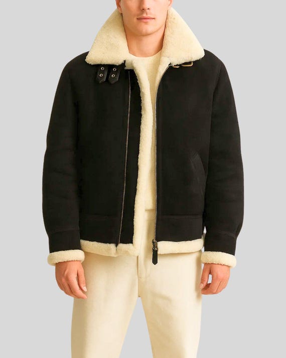 UGG Australia Belfast Suede Bomber Jacket – Shearling Lined, Mens
