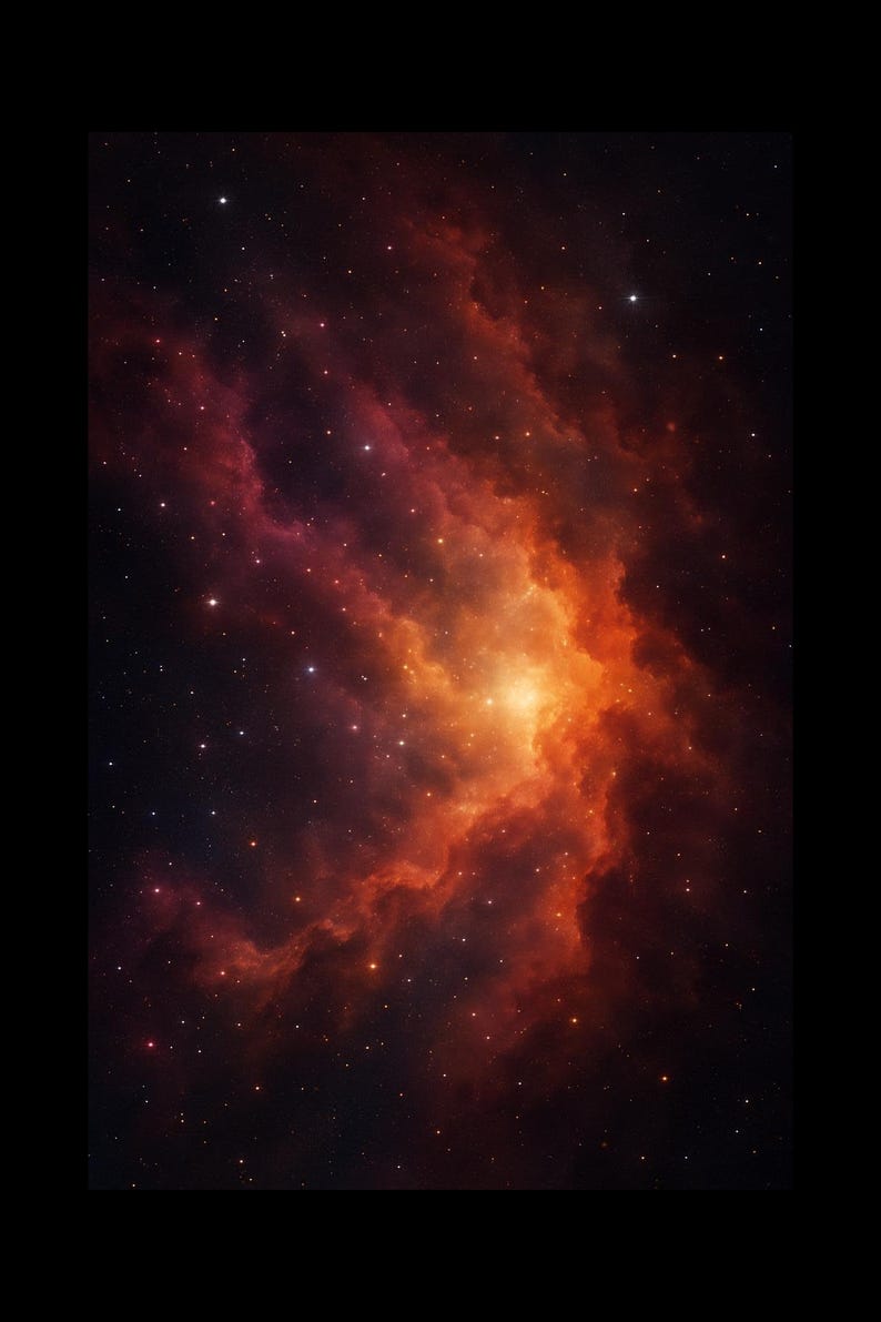 Fiery Nebula – Realistic Space Art Print | Digital Download Galaxy ...
