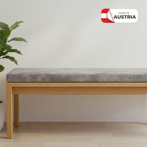 Velours Bankauflage nach Maß – 5 cm stark, mit Reißverschluss, abwaschbar, wasserabweisend & pflegeleicht mit weicher, plüschiger Haptik