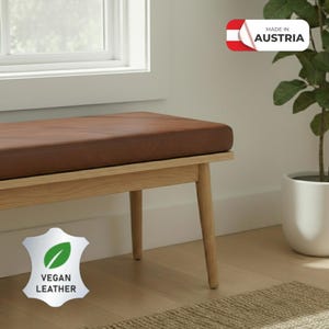 Kunstleder Bankauflage 5 cm – maßgefertigtes Bankkissen mit Reißverschluss, abwaschbar, pflegeleicht & hochwertigem Qualitätsschaumstoff