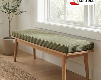 Cordvelours Bankauflage nach Maß – 5 cm stark, mit Reißverschluss, abriebfest, pflegeleicht & komfortabel mit weicher, plüschiger Haptik