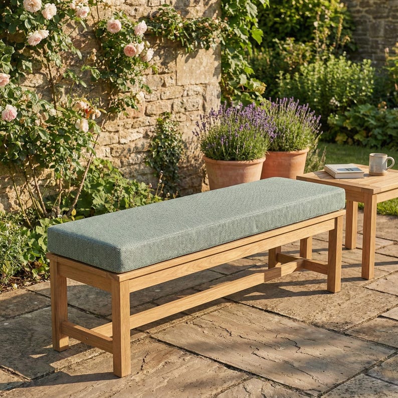 Outdoor Bankauflage nach Maß – 180x40cm, mit Reißverschluss, wasserabweisend, UV-beständig, kühlend, abriebfest & schimmelresistent