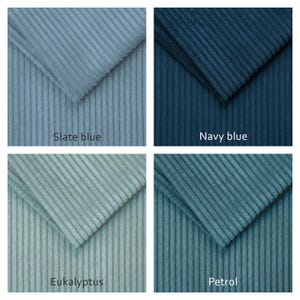 Custom cord velour bench cushion – 5 cm thick, with zipper, durable, easy-care & comfortable with a soft, plush feel 画像 14