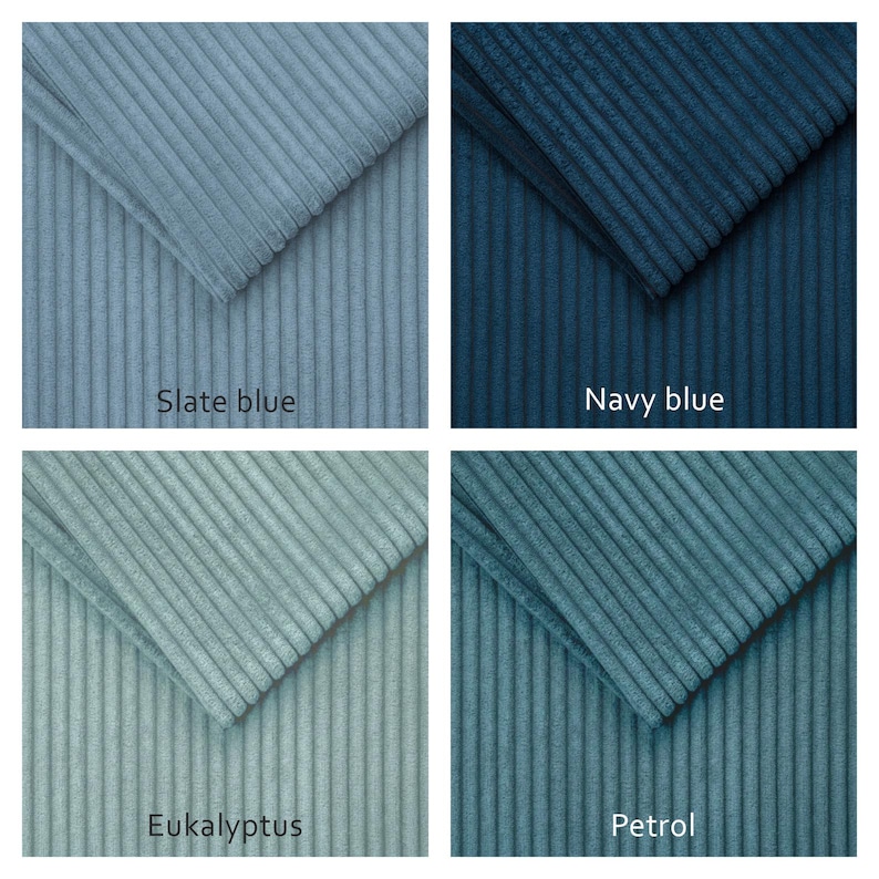 Custom cord velour bench cushion – 5 cm thick, with zipper, durable, easy-care & comfortable with a soft, plush feel 画像 14