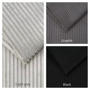 Custom cord velour bench cushion – 5 cm thick, with zipper, durable, easy-care & comfortable with a soft, plush feel 画像 15