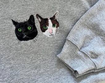 Haustier-Porträt-Sweatshirt - Individuell gesticktes Haustier-Foto-Sweatshirt