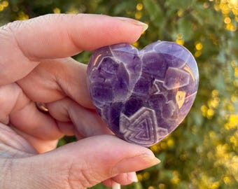 Calming and Soothing Chevron Amethyst Heart 5cm x 5cm
