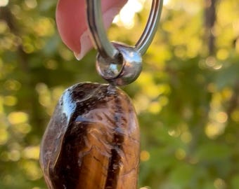 Crystal Keyring - Tigers Eye Courage