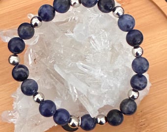 Sodalite Beaded Bracelet 8mm