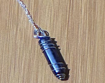 Wrapped Sodalite Necklace (Includes 40cm 925 silver chain)