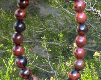 Mahogany Obsidian Beaded Bracelet 8mm For Strength and Vitality