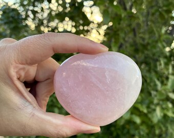 Large Rose Quartz Heart 8cm x  6.5cm Stone of LOVE