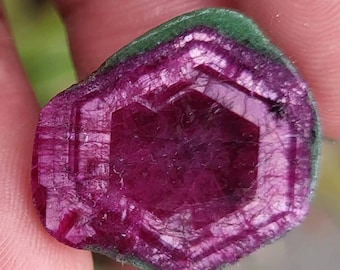 Ruby Zoisite Slice, Fancy Gemstone Pendant, 20 Carats