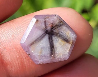 Naturlig rubin med hexagonskiva, polerad kristallsten, 8 karat