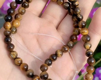 Okrągłe koraliki AAA Tiger Eye – sznur kamieni szlachetnych o długości 16 cali