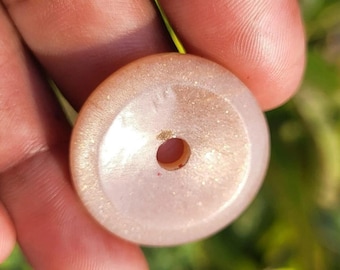 Natural Moonstone Donut Pendant – Healing Crystal Chakra Stone