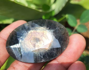 Natural Green Sapphire Gemstone, Oval Cabochon 165 ct