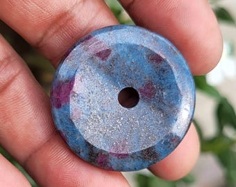 Ruby Kyanite Donut – Healing Crystal Chakra Stone, 93 Carats