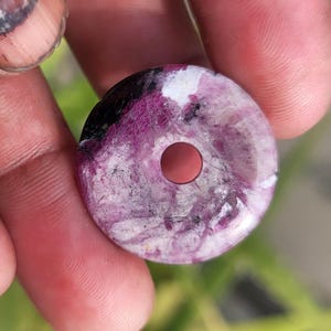 Natural Ruby Donut Pendant - Healing Crystal, Chakra Stone