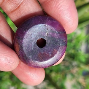 Natural Ruby Donut Pendant - 82 Carats, Chakra Healing Stone