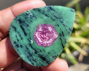 Pear Ruby Zoisite Slice, Natural Gemstone for Jewelry, 164 Carats