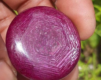 Round Ruby Cabochon, Loose Gemstone, Jewelry Making (36x36x6 mm)