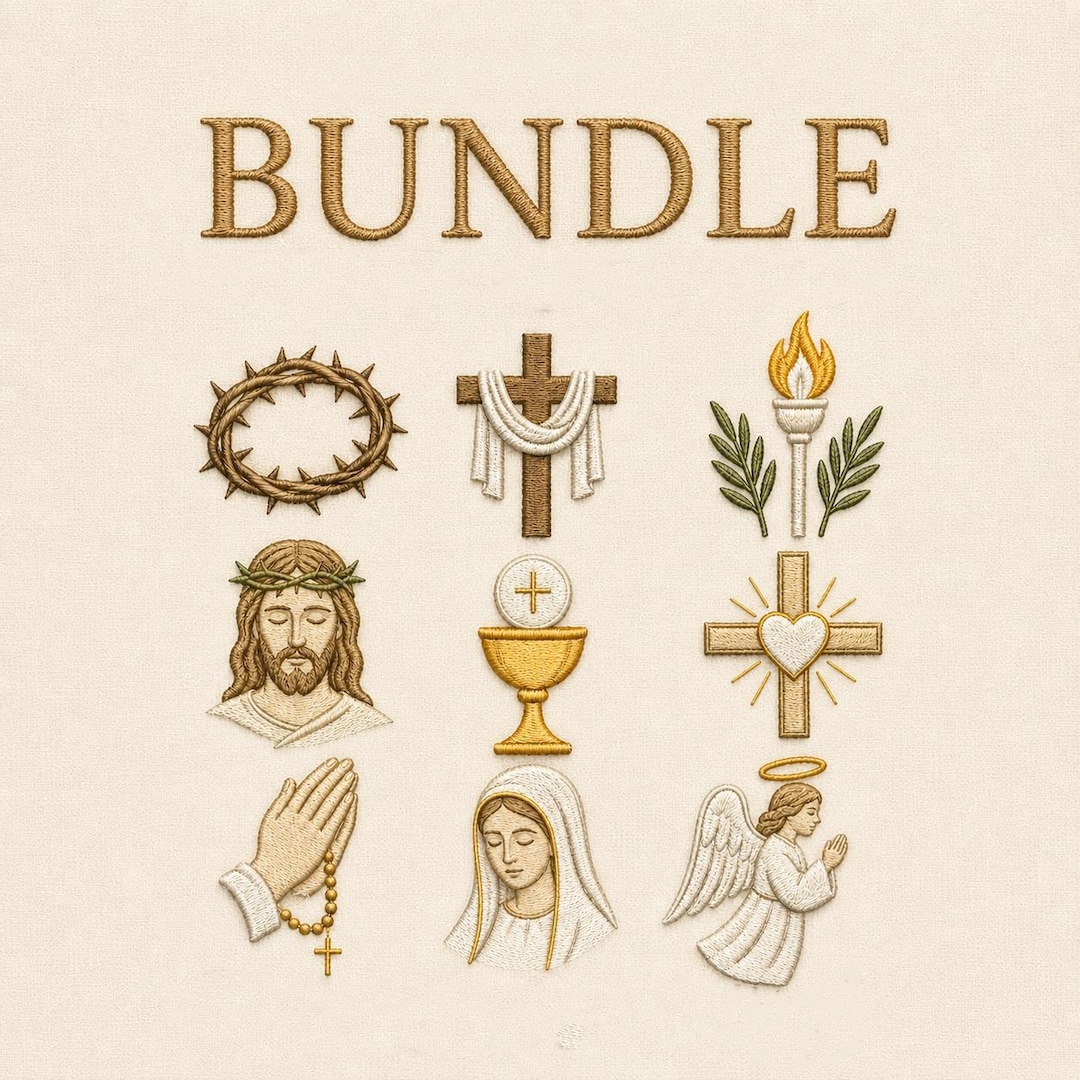 Religious Embroidery Bundle, Christian Catholic Machine Embroidery ...