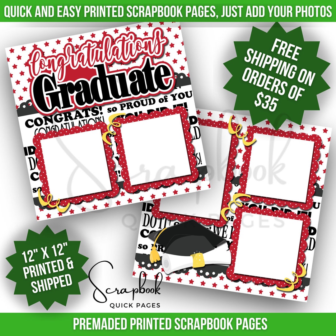 Graduation Scrapbook Pages Premade High School Graduation Scrapbook ...