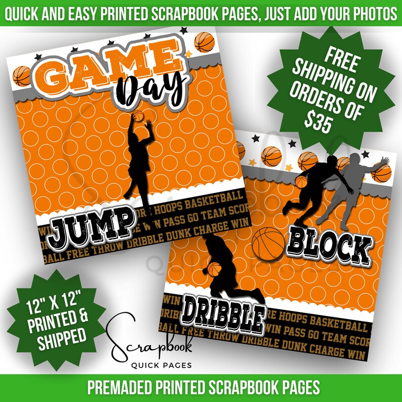 Basketball Scrapbook Layout Boy Sports Scrapbook Quick Pages Game Day ...