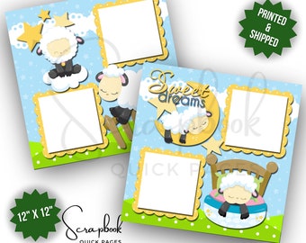 Baby Scrapbook Page Premade PRINTED Sweet Dreams Scrapbook Quick Page Toddler Boy Girl Baby Sleeping Scrapbook 12x12 Page Digital Print Baby