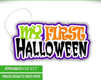 First Halloween Scrapbook Title For Your Scrapbook Layout, Baby's First Halloween Title Die Cut, Printed Die Cut Title
