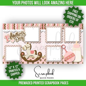 First Mother's Day Scrapbook Pages Premade Mother's Day Scrapbook Quick Pages Digital Print Scrapbook Mom