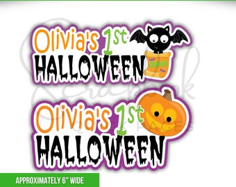 Custom Name First Halloween Scrapbook Title For Your Scrapbook Layout Personalized Baby's First Halloween Title Die Cut Printed Title