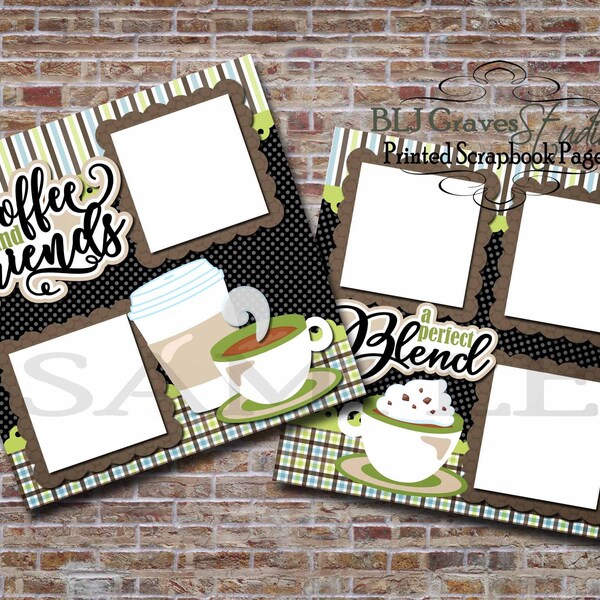Coffee Scrapbook Layout Etsy
