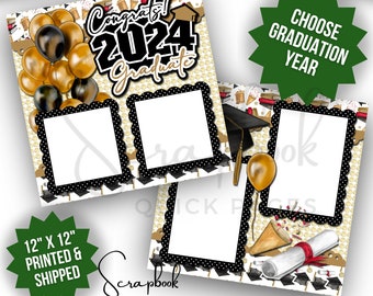 College Graduation Scrapbook Page Premade High School Graduation Scrapbook Kindergarten Boy Girl Premade PRINTED Scrapbook 12x12 Layout