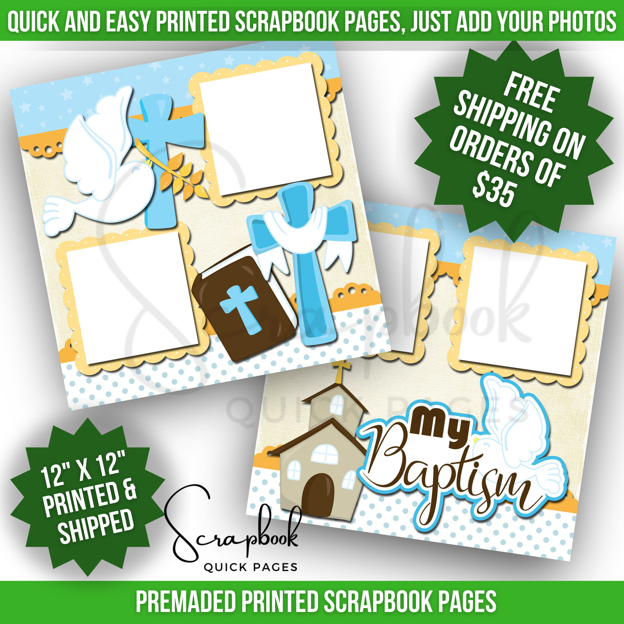 Baptism Scrapbook Layouts