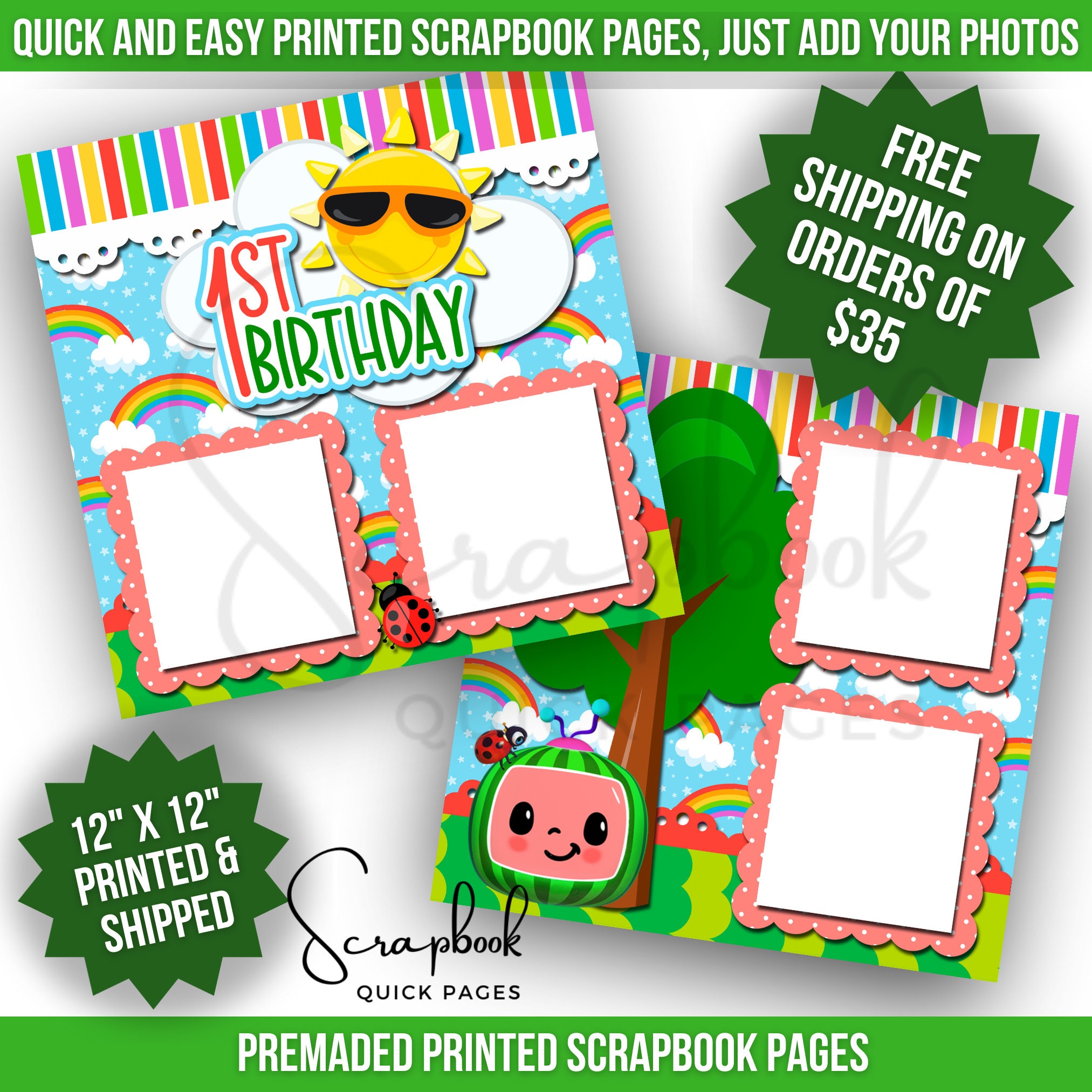 Baby Scrapbook Pages Woodland Baby Scrapbook Pages Baby Girl Scrapbook  Pages Neutral Baby Scrapbook Pages Baby Boy Layouts 