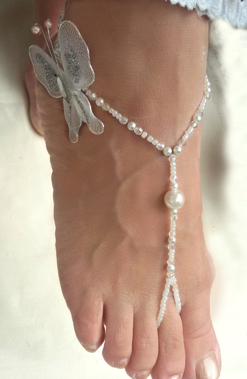 Wedding Barefoot Sandals Butterfly barefoot shoes footless | Etsy