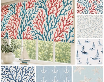 Coral Reef Window Valance, Coastal Kitchen Curtain, Nautical Beach House Window Treatment, Custom Oceanfront Bathroom Valance, Seaside Drape