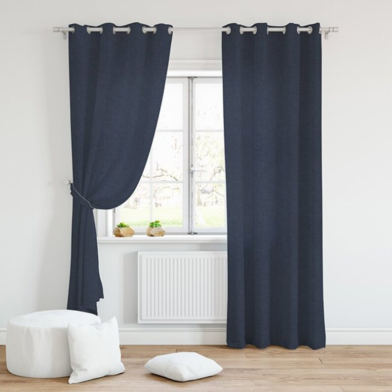 Grommet Curtains Linen Extra Long Curtains Pair Of Curtains Etsy