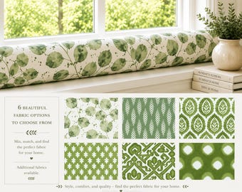 Green Door Draft Stopper – Custom Size Breeze Blocker for Doors & Windows | Cold Weather Door Snake | Energy-Saving Home Accessory- UNFILLED