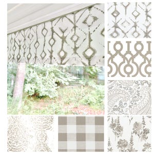 Custom Natural Beige Window Valance – Neutral Farmhouse Curtain for Kitchen, Bathroom, or Living Room  Made to Order Boho Window Treatment