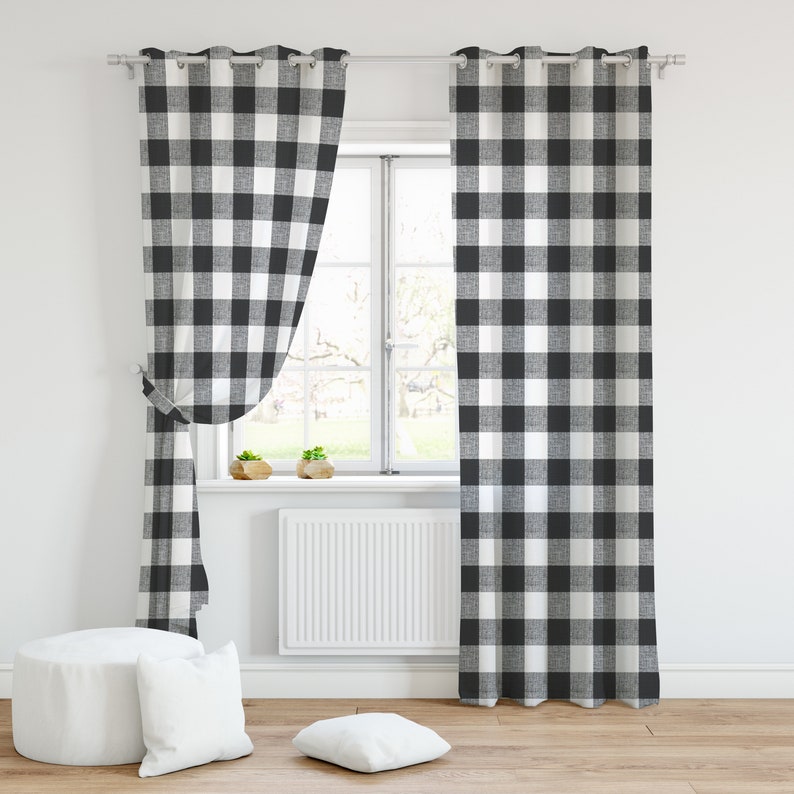 Living Room Curtains Lined Drapery Panels Black Window Curtains Grommet Curtains Window Panels Pleated Bedroom Curtains Grommet Panels