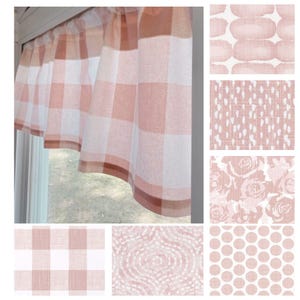 Blush Pink Window Valance - Custom Nursery Window Treatment - Baby Girl Room Curtains - Made to Order Valance - Cottagecore Curtain Panel