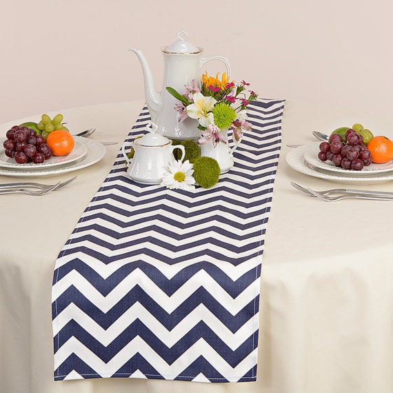 Blue Wedding Table Runner Wedding Table Runner Wedding Table Decor Table Runner Chevron Navy Blue Table Runner