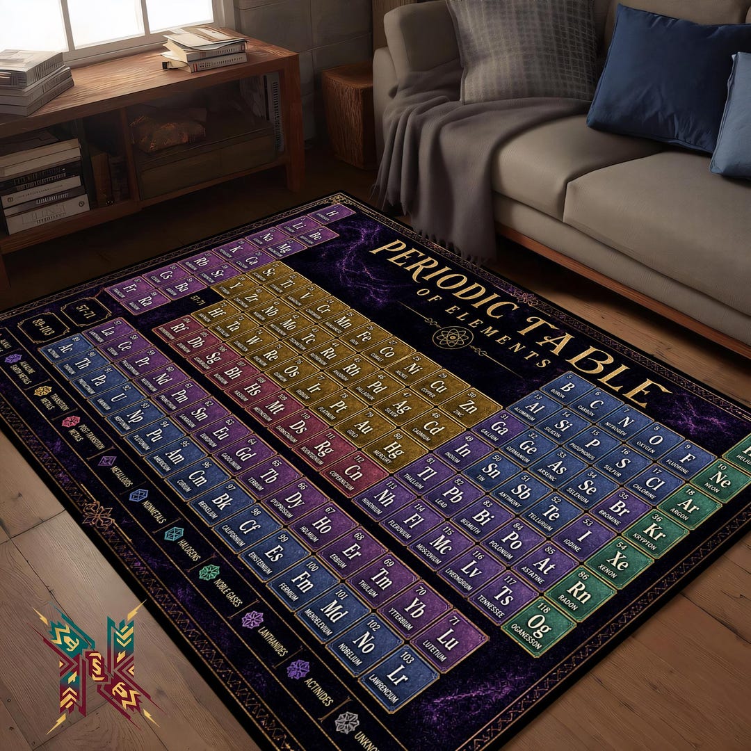 Science Print Rugs Periodic Table Area Rug Science Classroom Nerdy Home Decor - Etsy