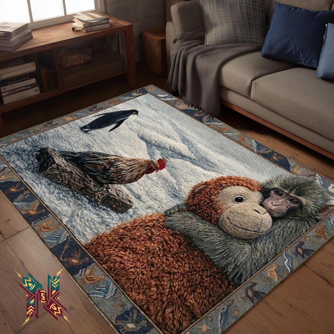 Viral Meme Animal Area Rug, Plush Pop Art Living Room Carpet - Etsy