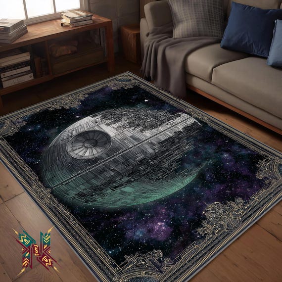 Sci Fi Space Station Area Rug Galaxy Cosmic Art Floor Carpet