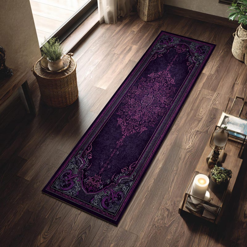 Purple Gothic Rug Runner - Etsy